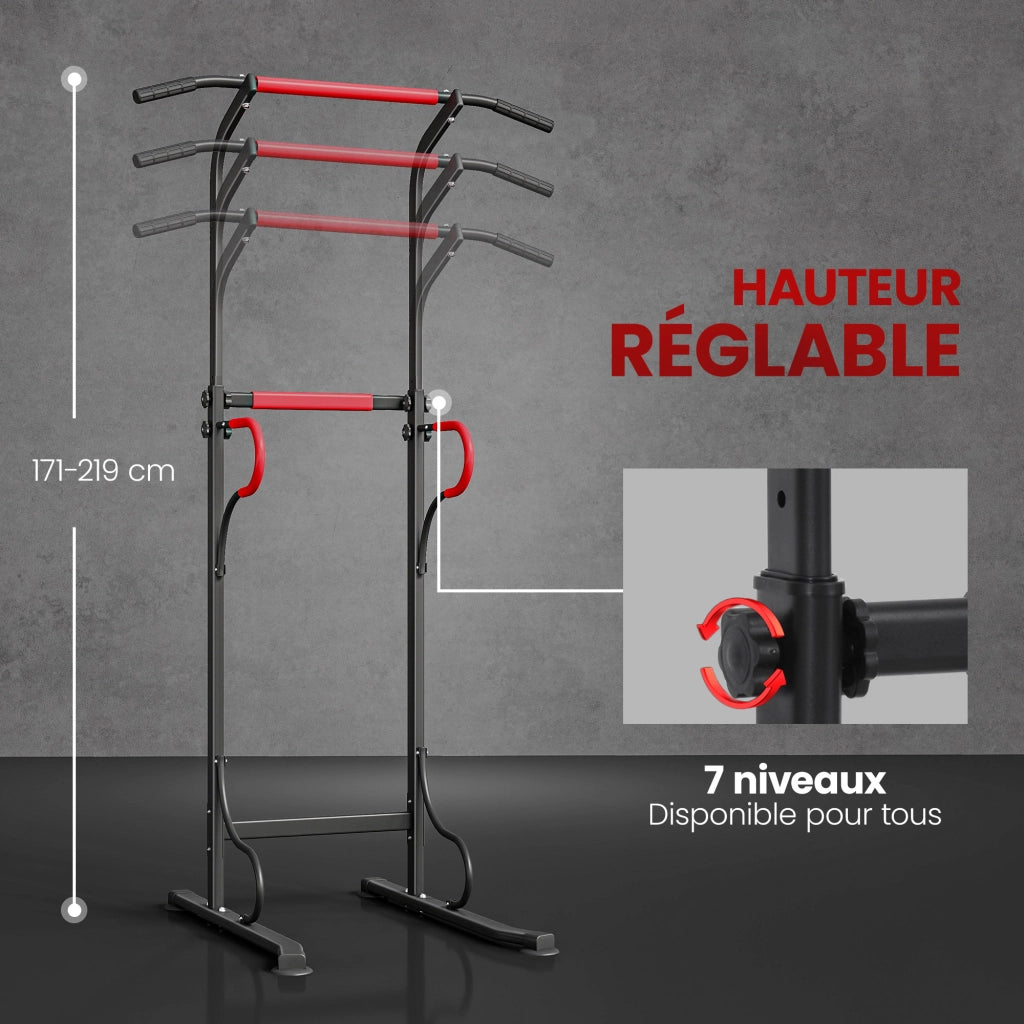 Attrezzatura Palestra Multifunzione ¨C zephmum ¨C Nero Rosso Acciaio Regolabile