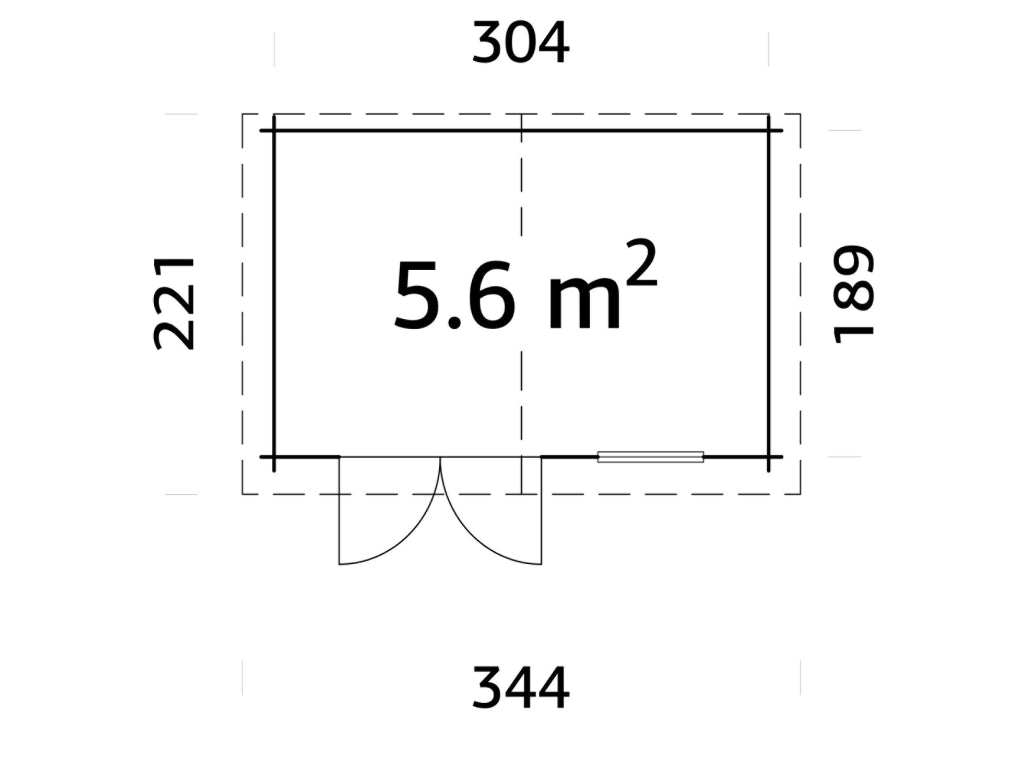 Casetta in legno non trattato Latina 320x205 cm