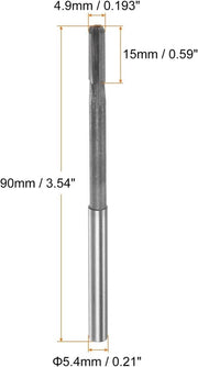 Testa di carburo con punta 4,9 mm H7 per fresatrici e trapanatrici precisione