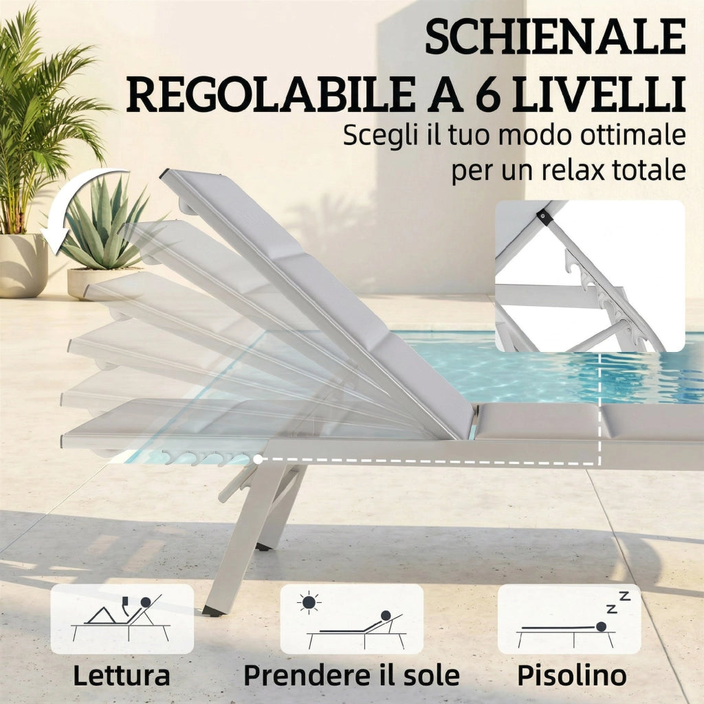 Sdraio Imbottita ¨C zephmum ¨C Grigio Chiaro, Alluminio