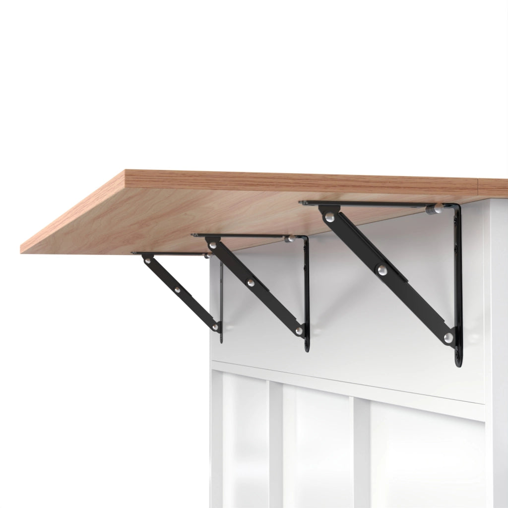 OKWISH Carrello da Cucina con 2 Cassetti, Ripiani Regolabili, Piano Pieghevole e 5 Ruote, 129 x 71 x 91.5 cm
