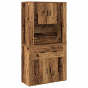 Credenza | Highboard Legno vecchio 80 x 33 x 150 cm Legno multistrato
