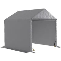 Capannone da Giardino 2 x 2 x 2 m, Rimessa per Biciclette da Esterno con Telaio in Acciaio Zincato, Impermeabile e Resistente ai Raggi UV, Grigio
