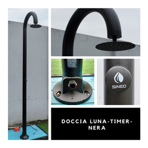 Doccia da Giardino ad Acqua Fredda in Alluminio con Timer Sined Luna Nero