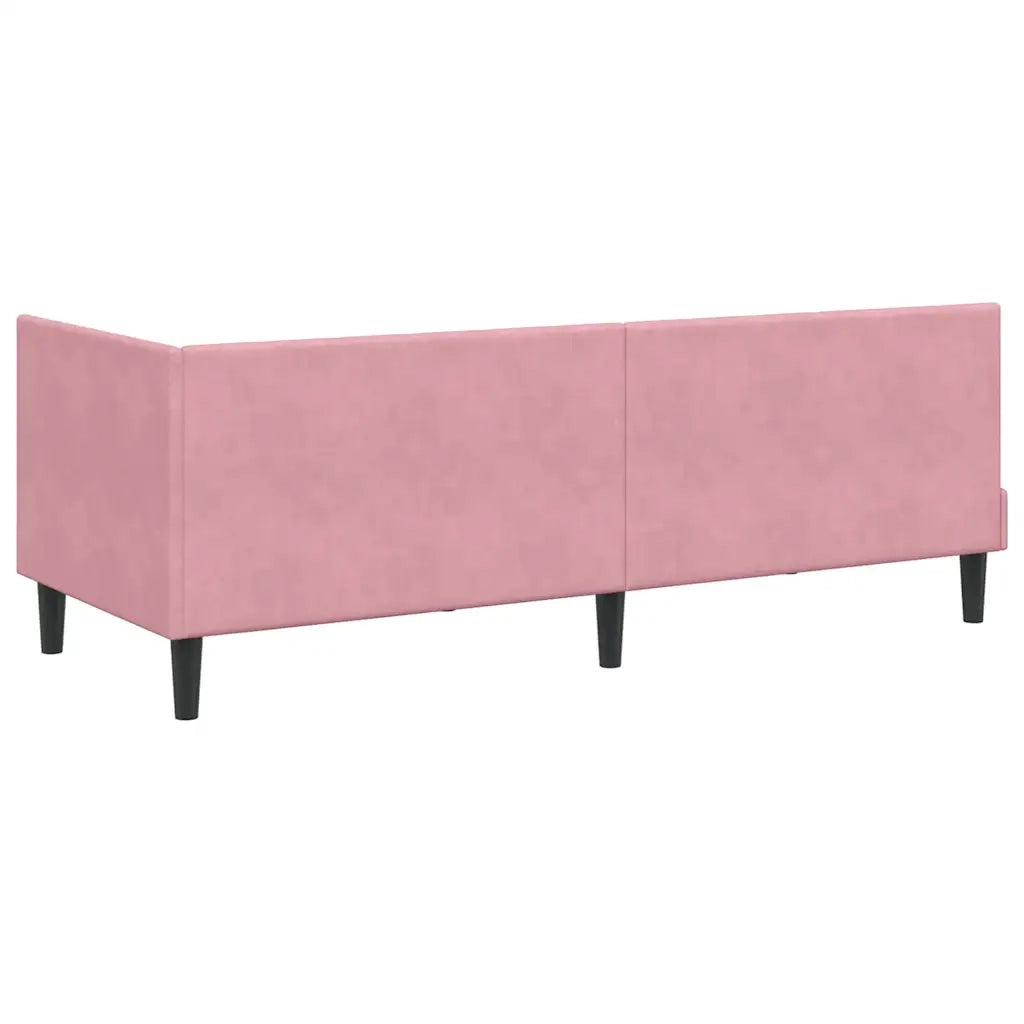 Cornice del letto ad angolo Rosa 80 cm x 200 cm Velluto