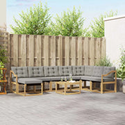 Set di divani da esterno 9 pcs Bianco e Grigio Chiaro
