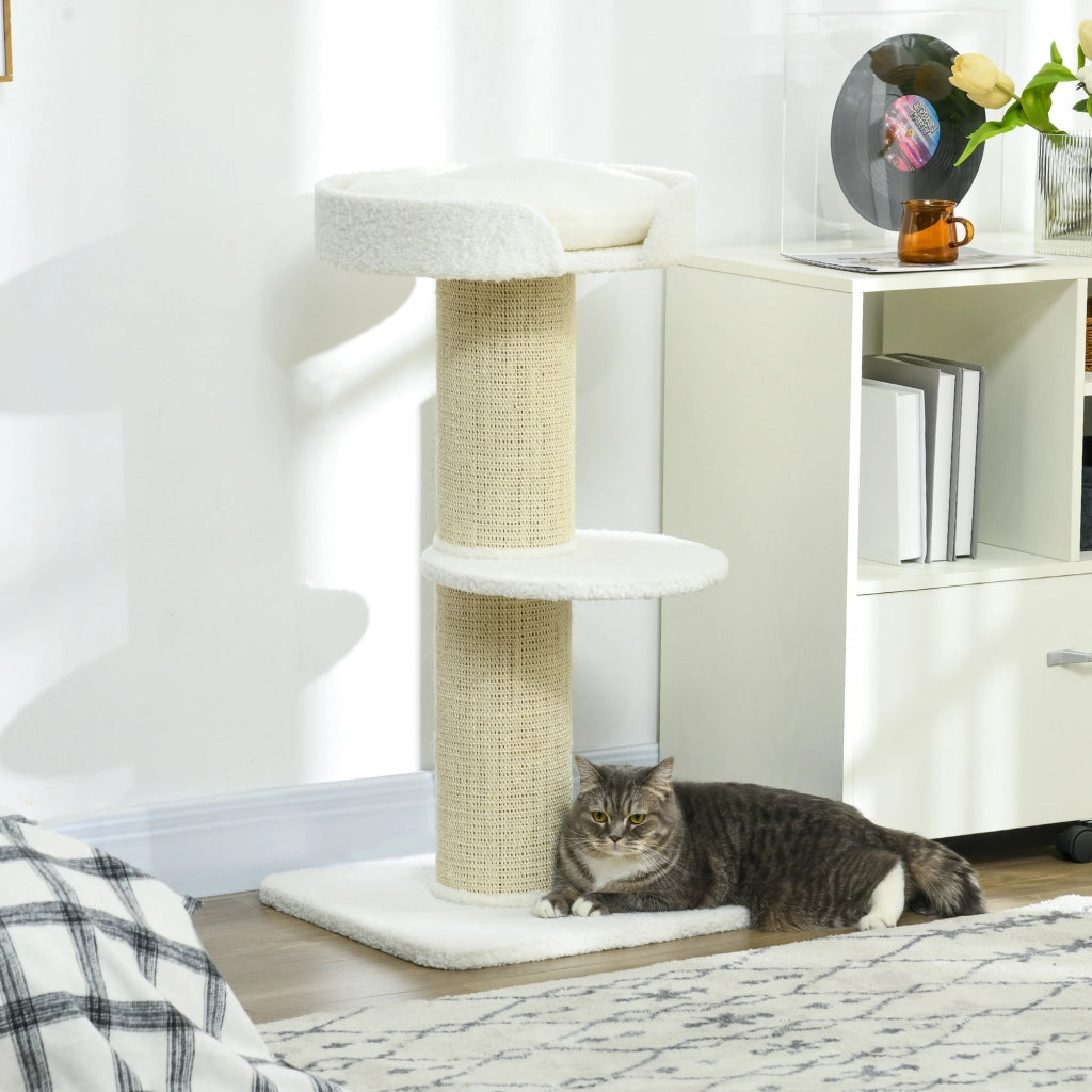 Letto per gatti con piattaforma in lana ¨C zephmum ¨C 91 cm crema