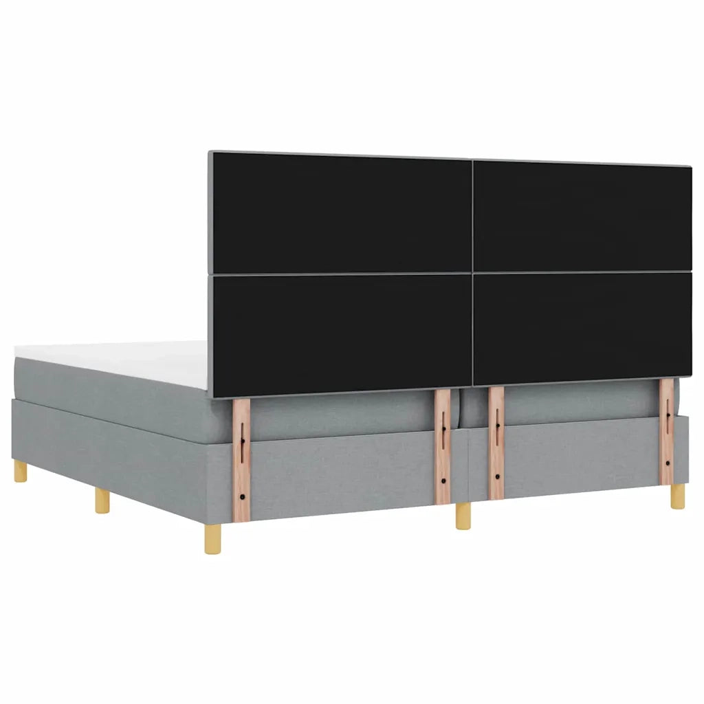 Letto a Sorgente LED Grigio chiaro 200 x 200 cm Tessuto 3343124