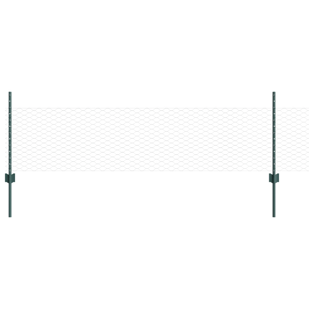 Pali per Recinzione  11 pcs Canale a U Verde 60 cm Acciaio