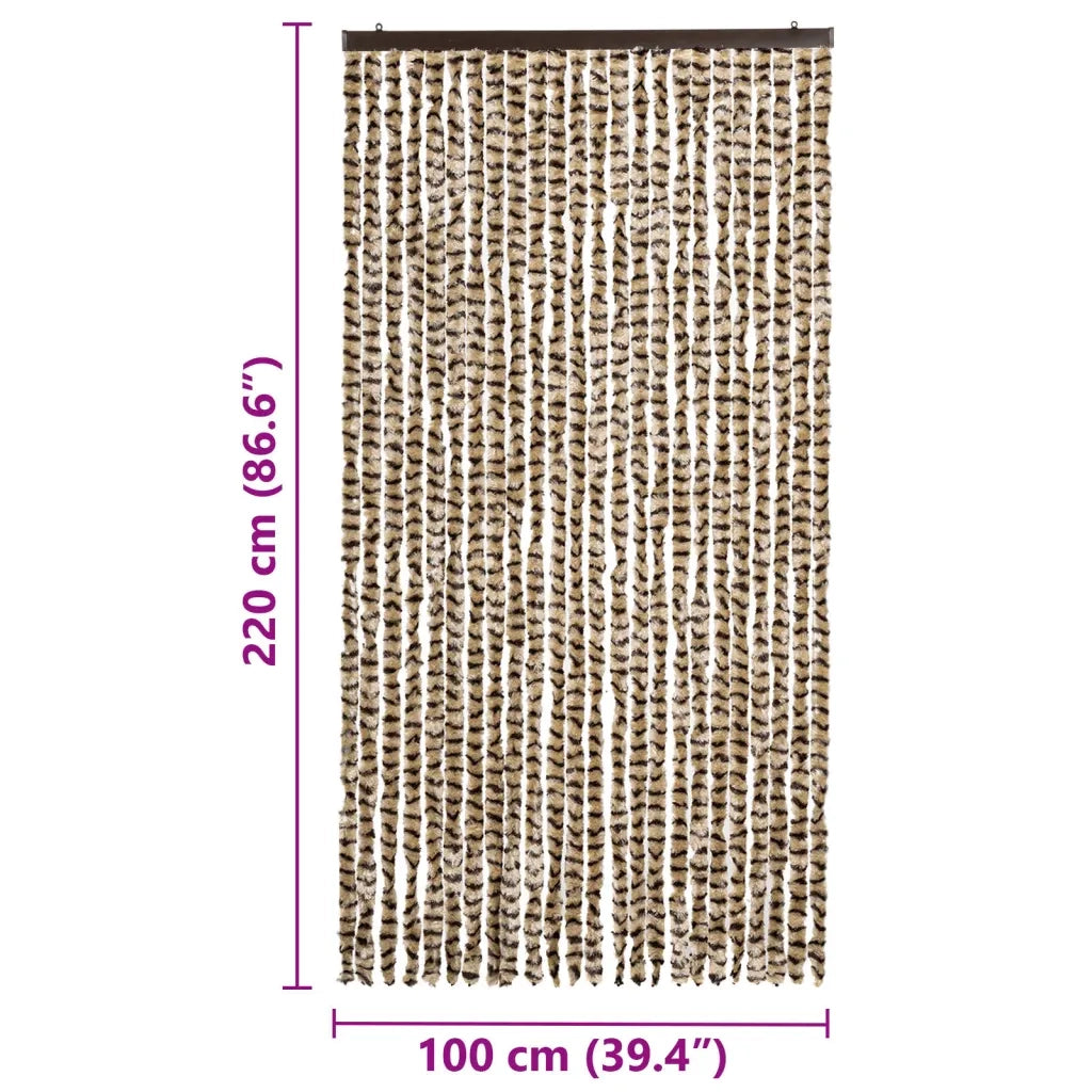 Zanzariera Beige e Marrone 100x220 cm Ciniglia 325450