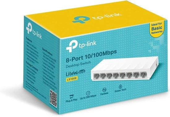 Switch Desktop 8 porte 100 Mbps con funzione di negoziazione automatica porta RJ45