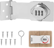 Hasp di sicurezza con combinazione 4,5 pollici, hasp di sicurezza con combinazione, hasp di sicurezza chiusura, hasp di sicurezza combinazione 3 cifre con viti per porte e armadi.