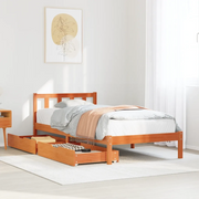 Letto senza Materasso Marrone Cera 100x200 cm in Legno di Pino