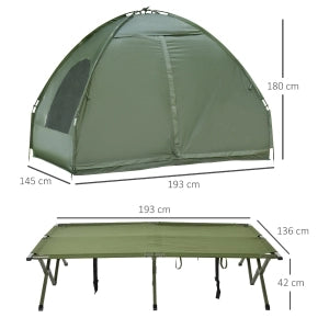 LETTO da campeggio Set da 2 persone 103 x 27 x 36 cm verde con materasso gonfiabile incluso
