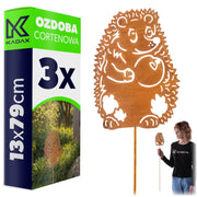 KADAX Ozdoba cortenowa Jeż P25722 pakiet 3szt K173
