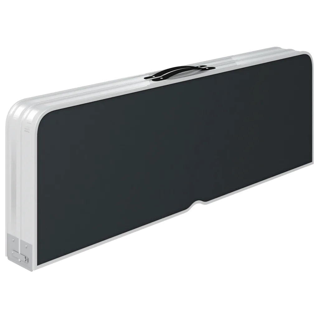 Tavolo da Campeggio Pieghevole con 2 Panche in Alluminio Grigio 48183