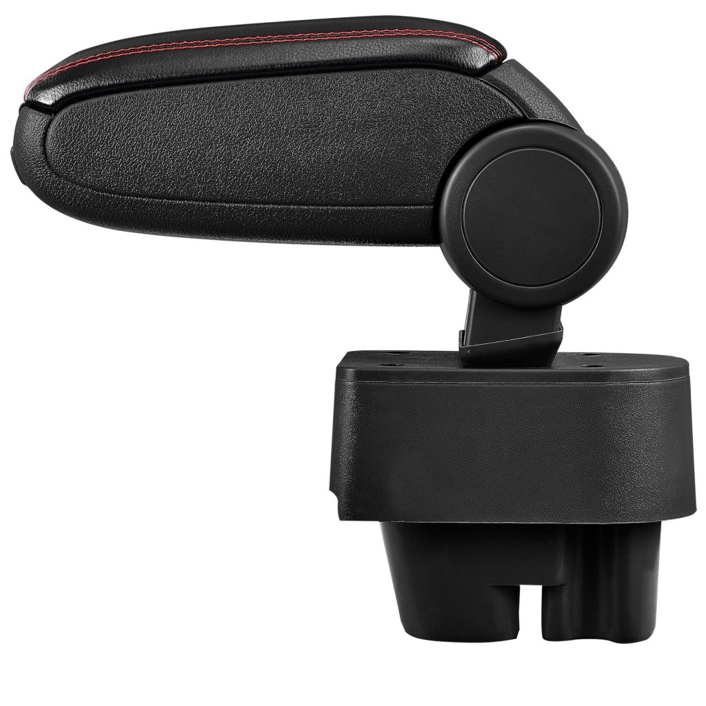 Bracciolo centrale per PEUGEOT 207 207 SW 207 CC - con vano portaoggetti - imbottito - in similpelle - nero con cuciture rosse 03_0000608