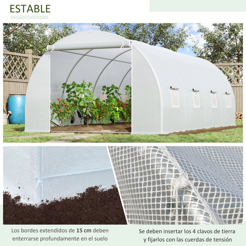 Serra da giardino ¨C Minimal ¨C 6x3x2m bianco acciaio polietileno