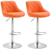 Set 2 sgabelli LAZIO in similpelle arancione