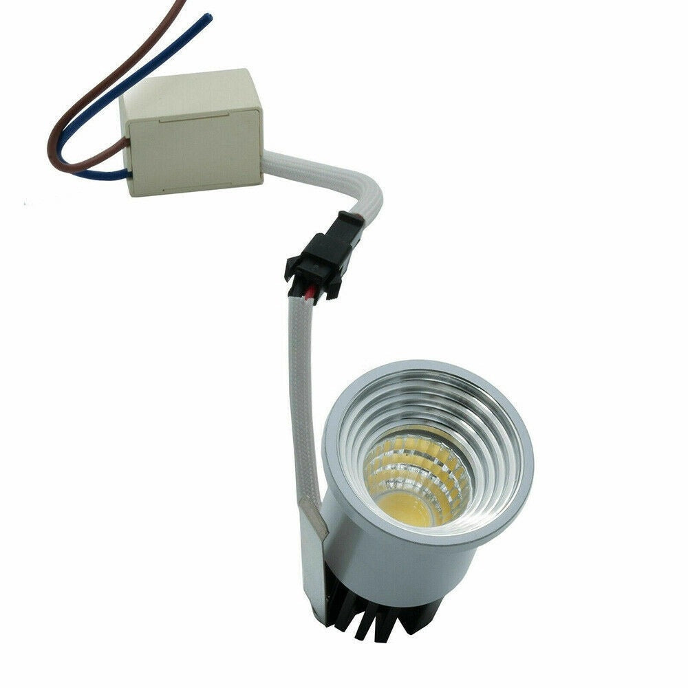 Trade Shop - Faretto Cob Incasso 3 W Mini Punto Luce Bordo Bianco Luce Calda Fredda Naturale -