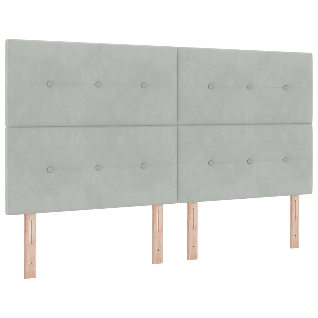 Letto Box Spring con Materasso Grigio Chiaro 180x200 cm in Velluto