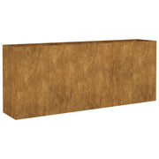 Portavaso per fioriera aiuola rialzata piante fiori terrazzo giardino giardino 200 x 40 x 80 cm acciaio corten marrone 02_0039396