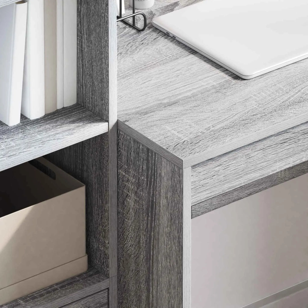 Scrivania con cassetto con lo scaffale 2 pcs Grigio Sonoma 3337366