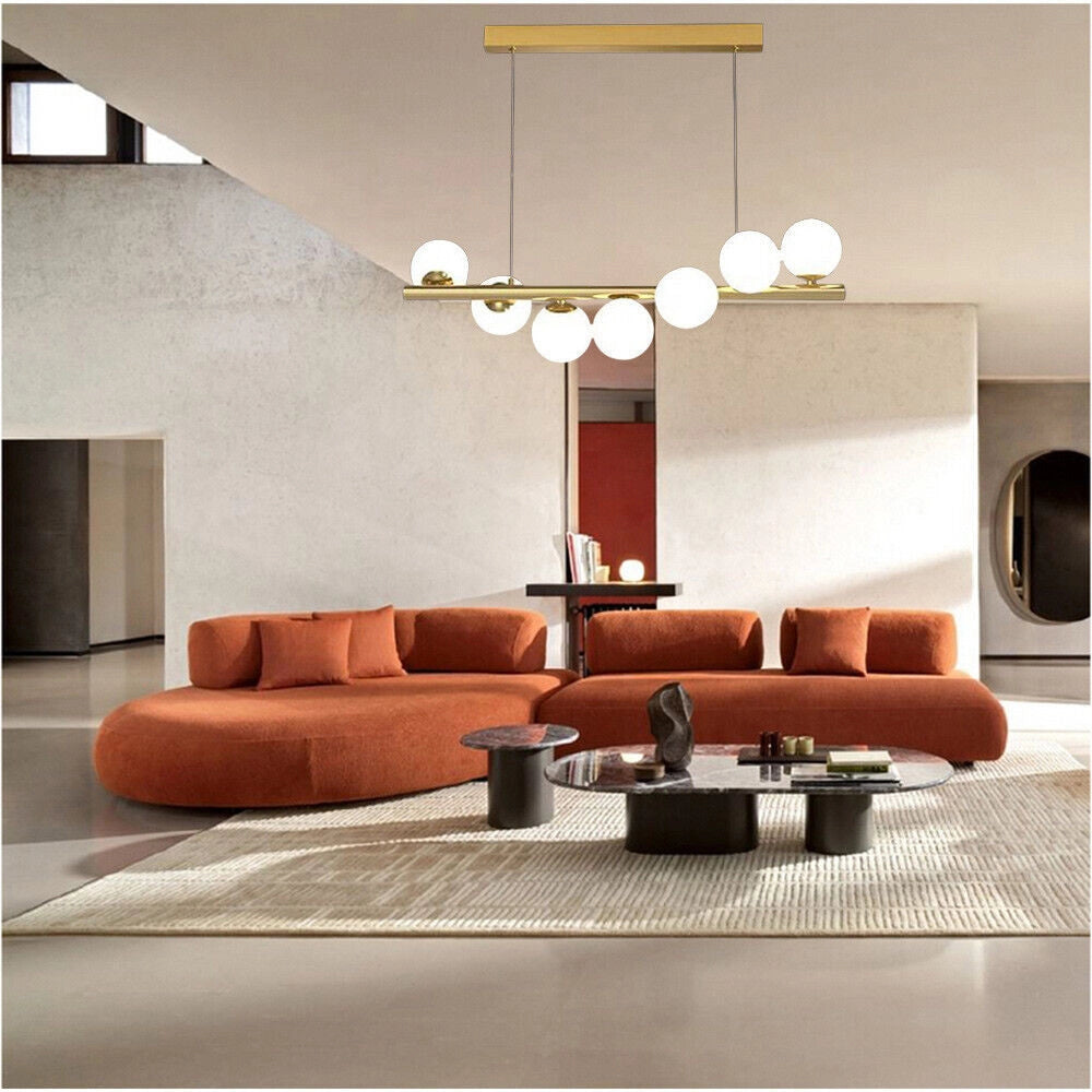 Trade Shop - Lampadario A Sospensione Da Soffitto Bronzo Decorativo Con 7 Sfere In Plastica G9 A06 -
