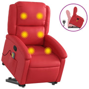 Poltrona | Sedia Relax Alzapersona Reclinabile Massaggio Rosso in Similpelle