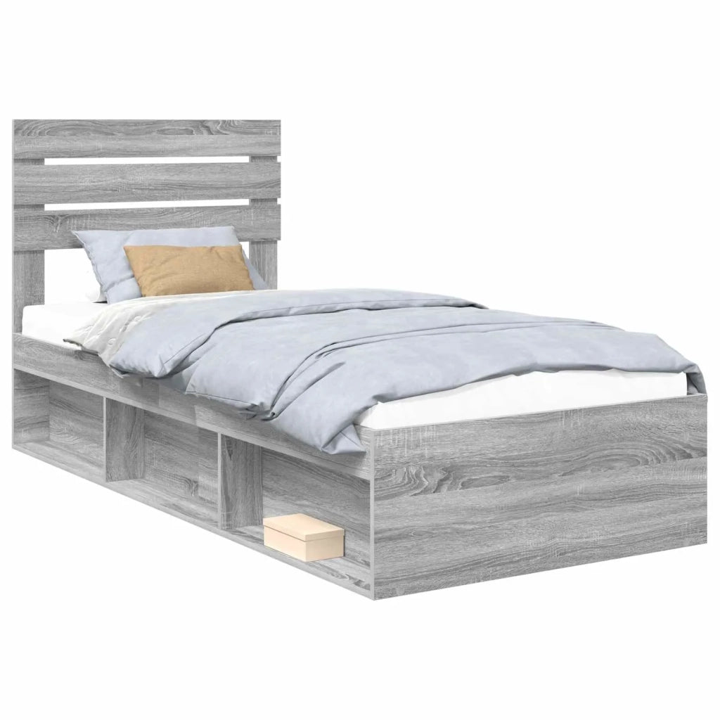 Struttura del letto Grigio Sonoma 75 x 190 cm Pino massello 3411476