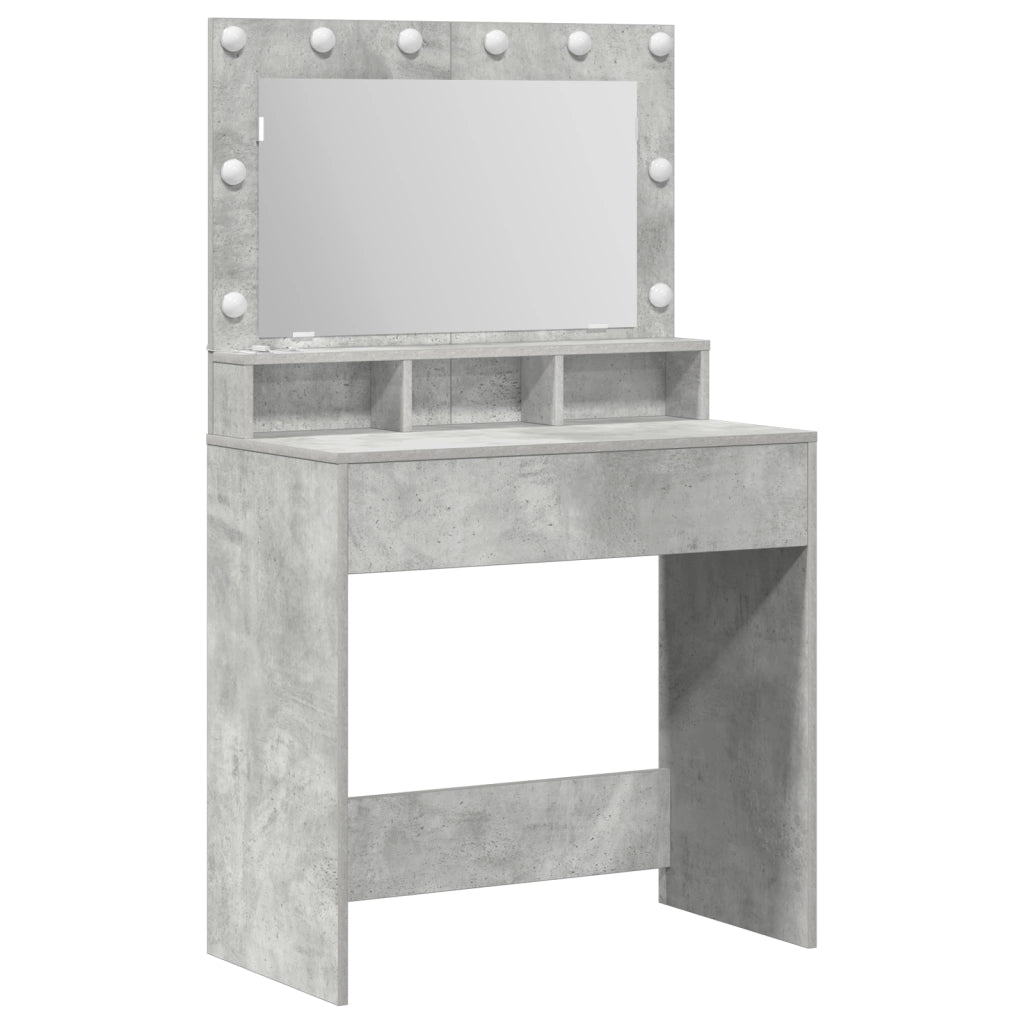 Toletta  con luci LED Grigio cemento 79x41x135 cm