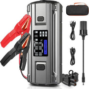 Kit di avviamento portatile - Batteria di emergenza - Powerbank - PD 60 W, in-/out - Ricarica rapida - Powerbank 12 V - Kit di avviamento per 7,0 l benzina e 4,5 l diesel - Kit di avviamento portatile - Powerbank di avviamento con display a led