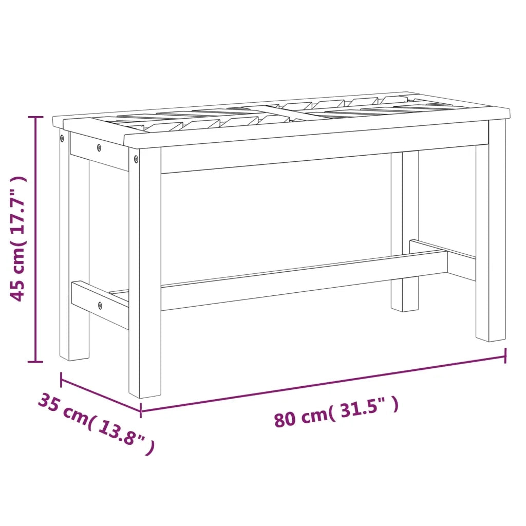 Panchina da Giardino | Panca da Giardino 80 cm in Legno Massello di Acacia