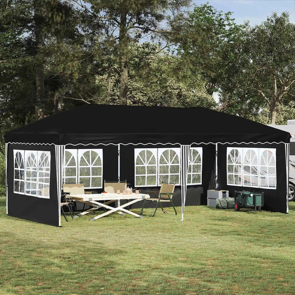 Tenda per feste a pop-up-Gazebo 575 x 289 x 245 cm Nero