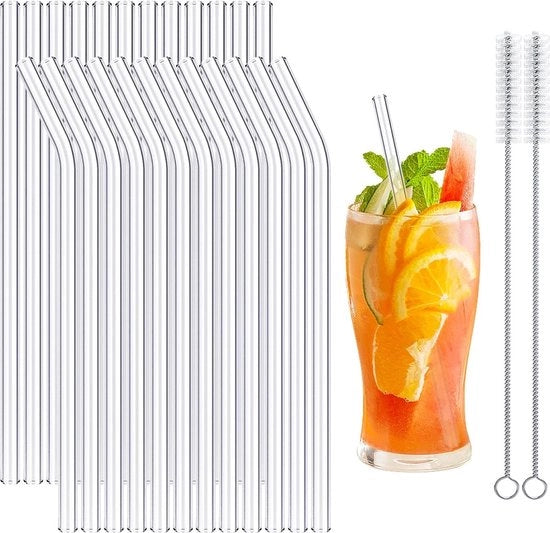 24 righelli in vetro riciclabili - righelli retti e curvi con spazzole per pulizia