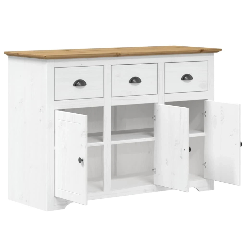 Credenza/cassettiera/armadio/contenitore/organizzatore per cucina/soggiorno BODO 115,5 x 44 x 80 cm legno massello di pino marrone 02_0030802