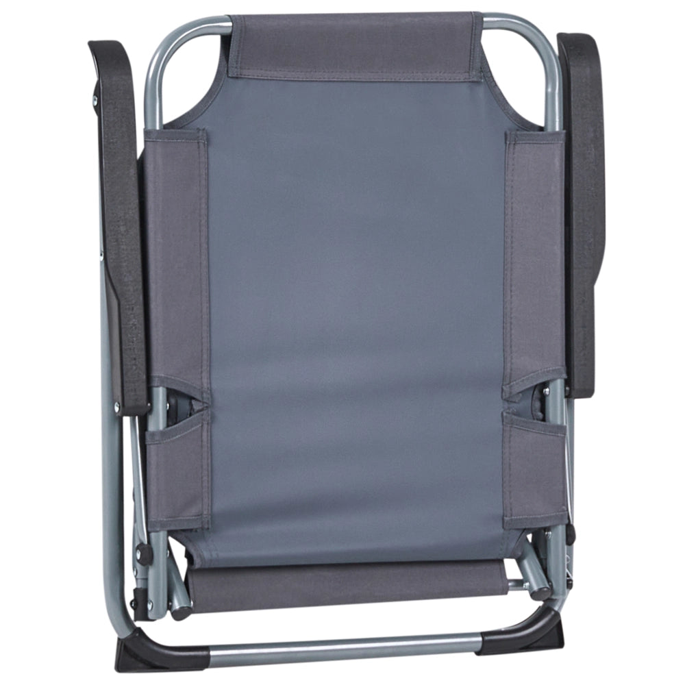 Set di 4 sedie da giardino Moderna struttura in acciaio verniciato a polvere opaco Resistente alla ruggine Pieghevole grigio