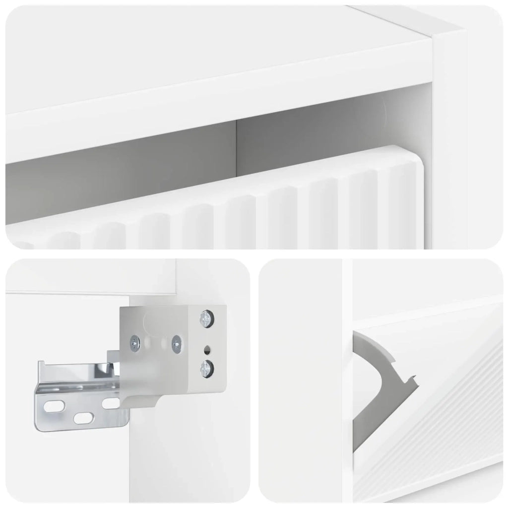 Mobiletto per Scarpe da Muro ARNHEM 71 x 17 x 86 cm Bianco 896635