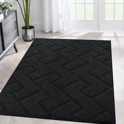 Tapijtloper in tessuto, 80x120cm, lavabile, con superficie antiscivolo, piastra di protezione per pavimenti, per ingresso, soggiorno, corridoio, ufficio, camera da letto, cucina - nero
