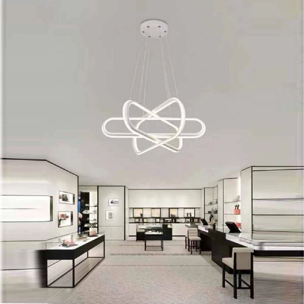 Trade Shop - Lampadario Led Moderno Lampada A Sospensione 94w Bianca Luce 4000k 3000k 6500k A49 -