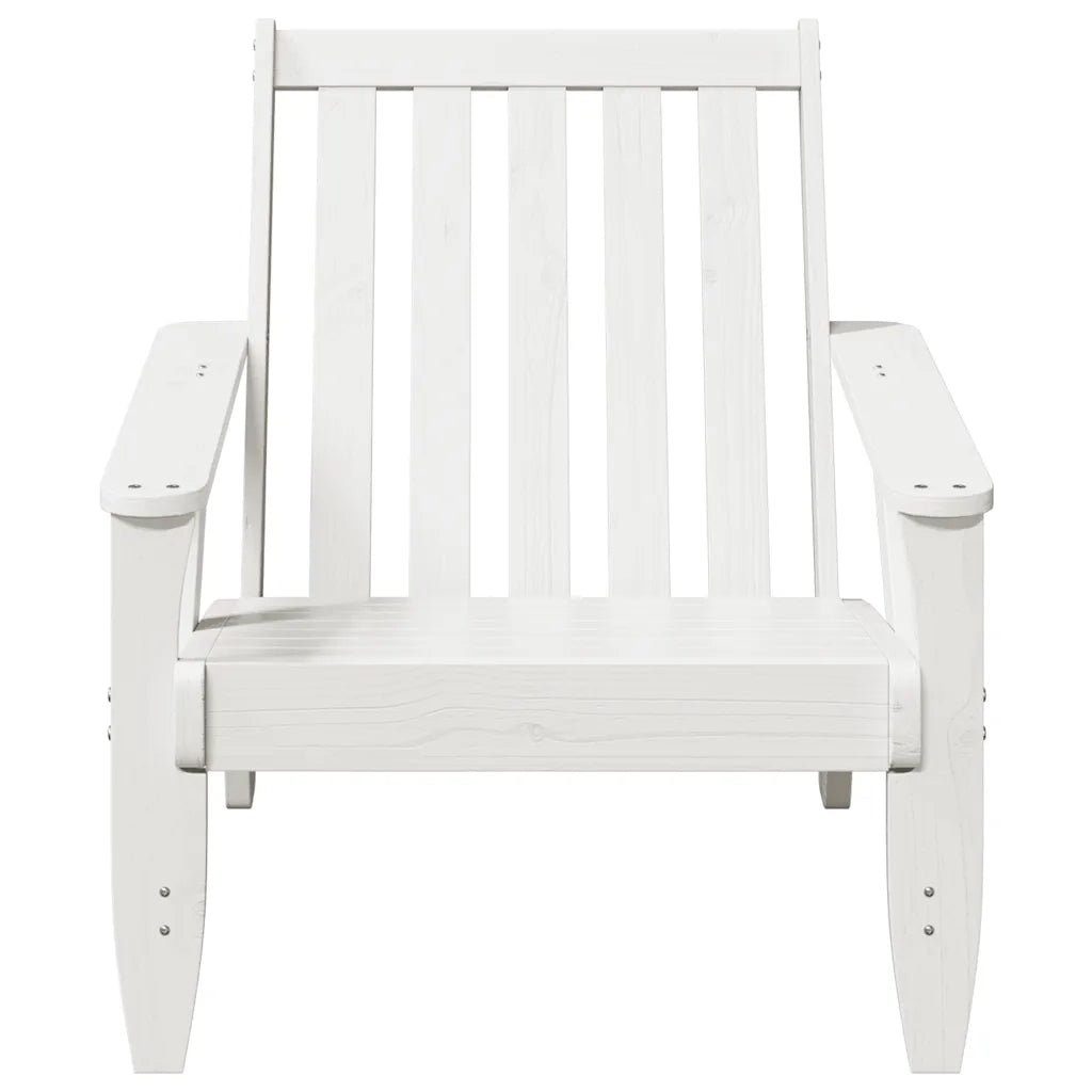 Sedia Adirondack da Giardino Bianca Legno Massello di Pino