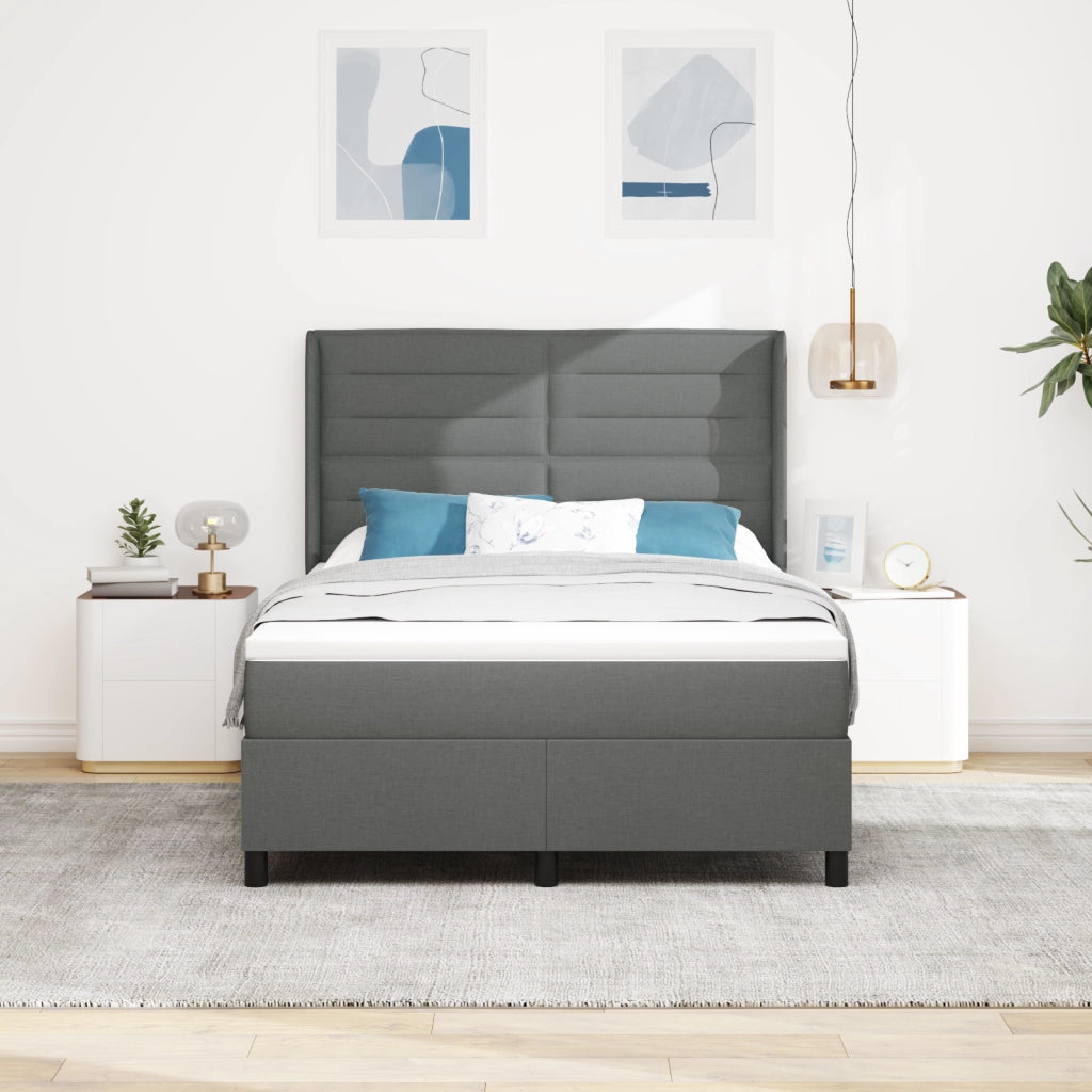Letto a molle di vitaXL con materasso grigio scuro 160x200 cm in tessuto