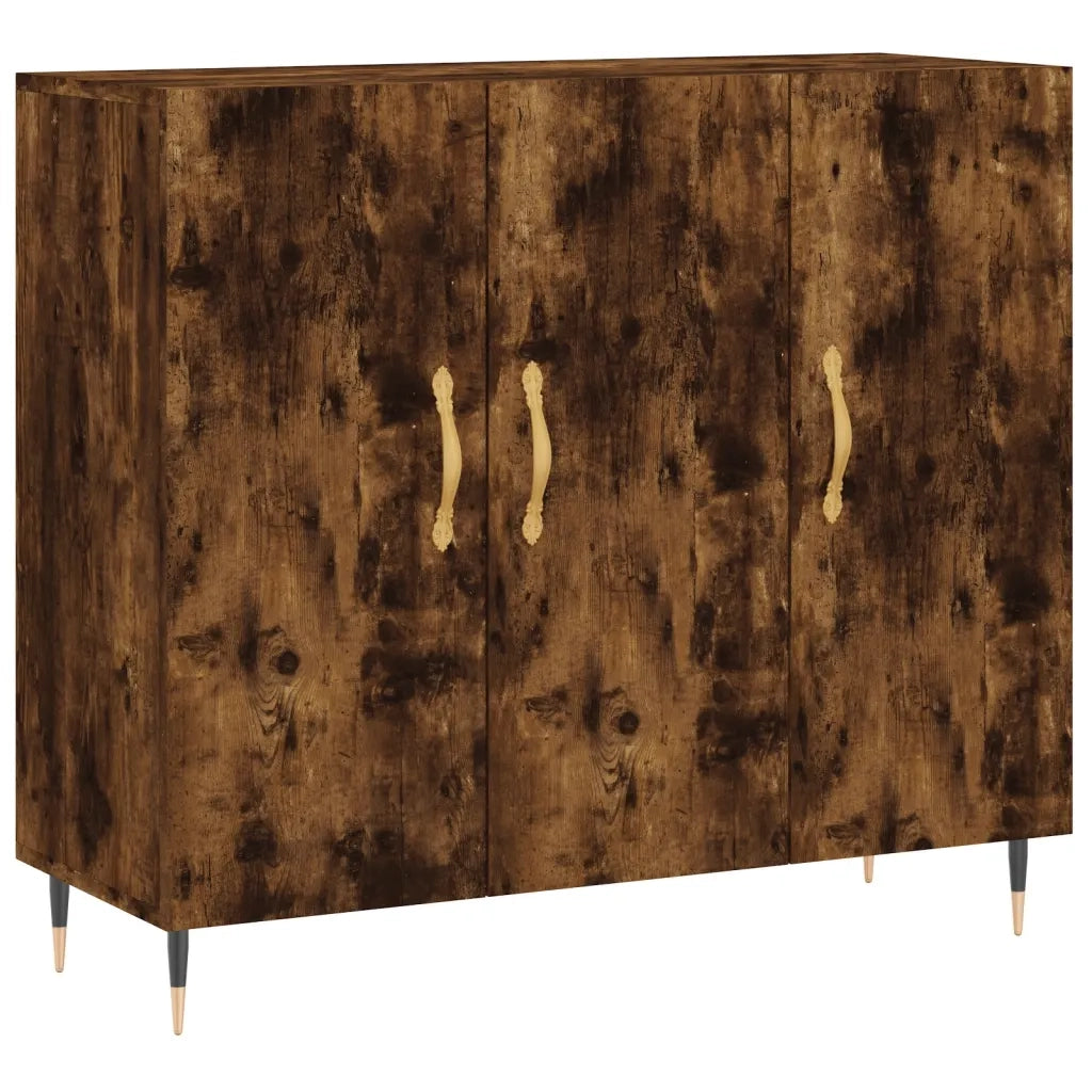Credenza | Madia | Buffet da pranzo | Armadio da pranzo Rovere Fumo 90x34x80 cm in Legno Multistrato