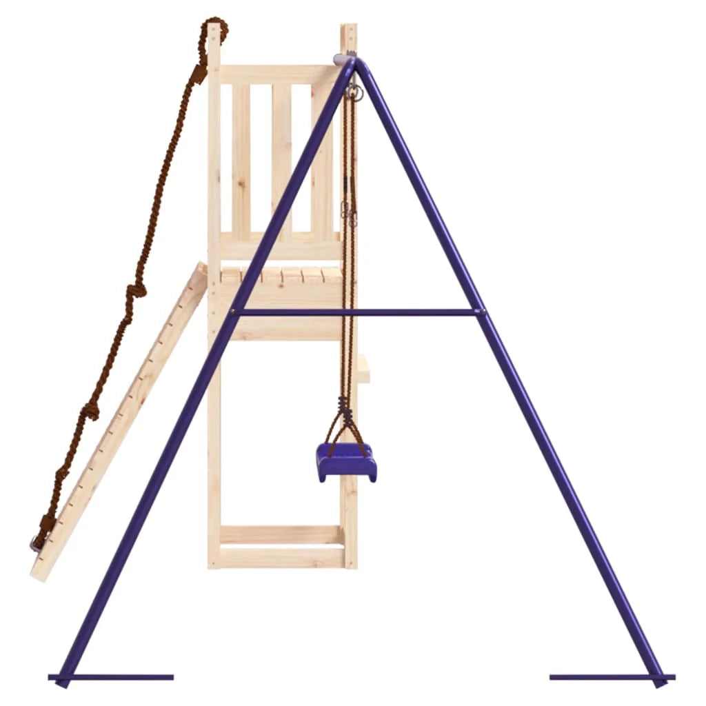 Altalena per parco giochi all'aperto scivolo altalena robusta giochi da giardino 237 x 184 x 169 cm legno di pino massiccio 02_0004815