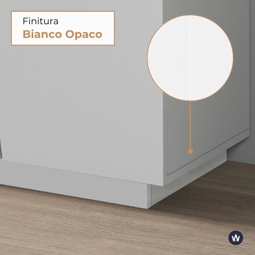 WHOUS Armadio multiuso Easy a 2 ante bianco opaco 79,20x38x166 cm