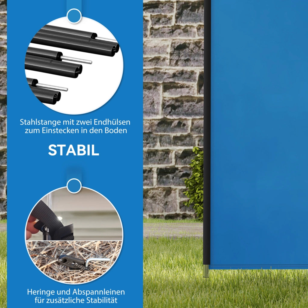 Paravento da giardino pieghevole ¨C zephmum ¨C Blu 540x150 cm