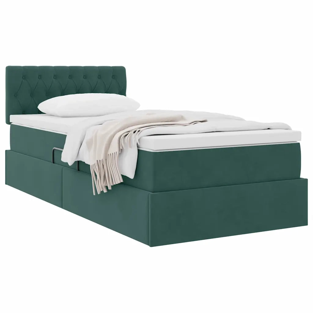 Letto con Contenitore Verde Scuro 90 x 200 cm Velluto