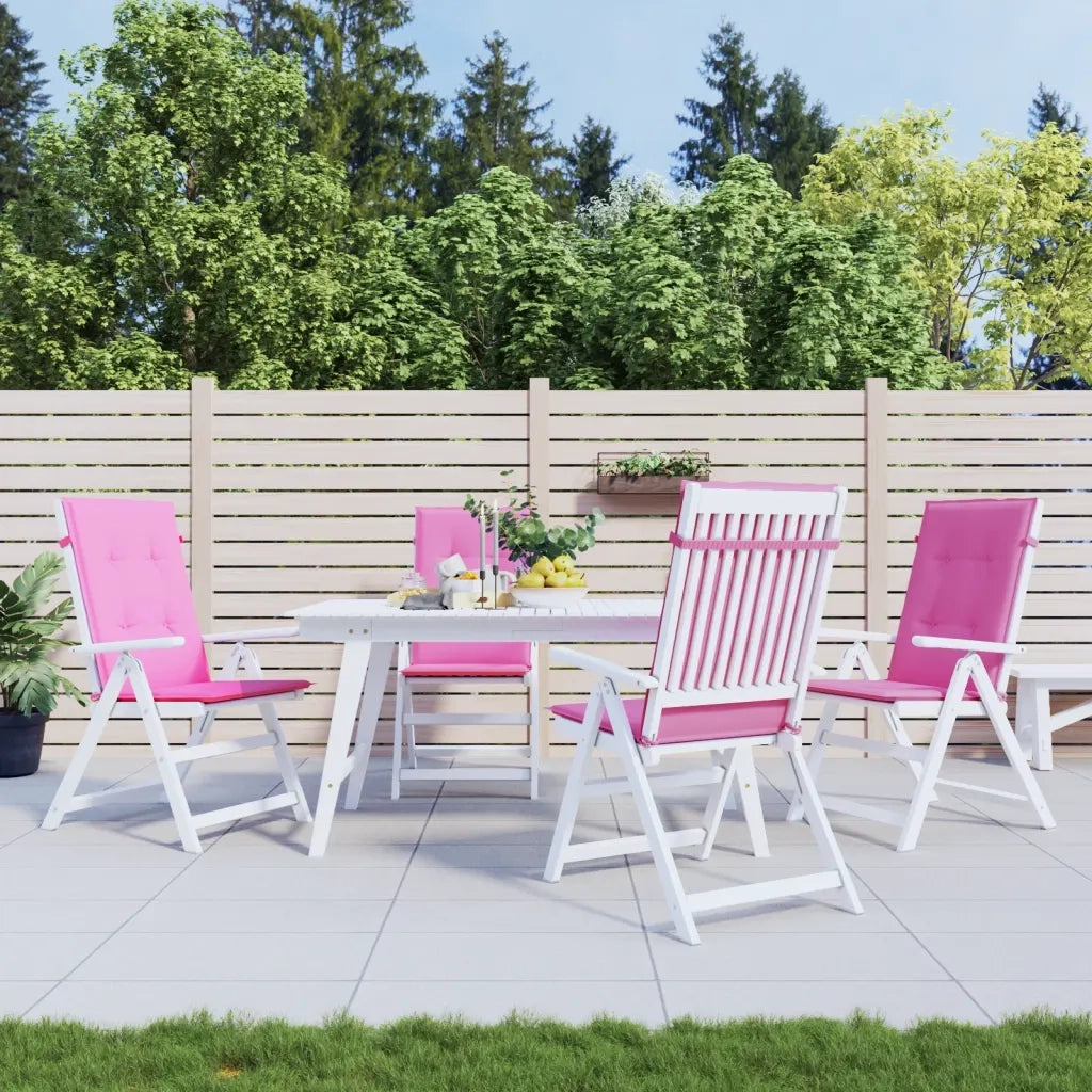 Cuscini per Sedia con Schienale Alto 4pz Rosa in Tessuto 361269