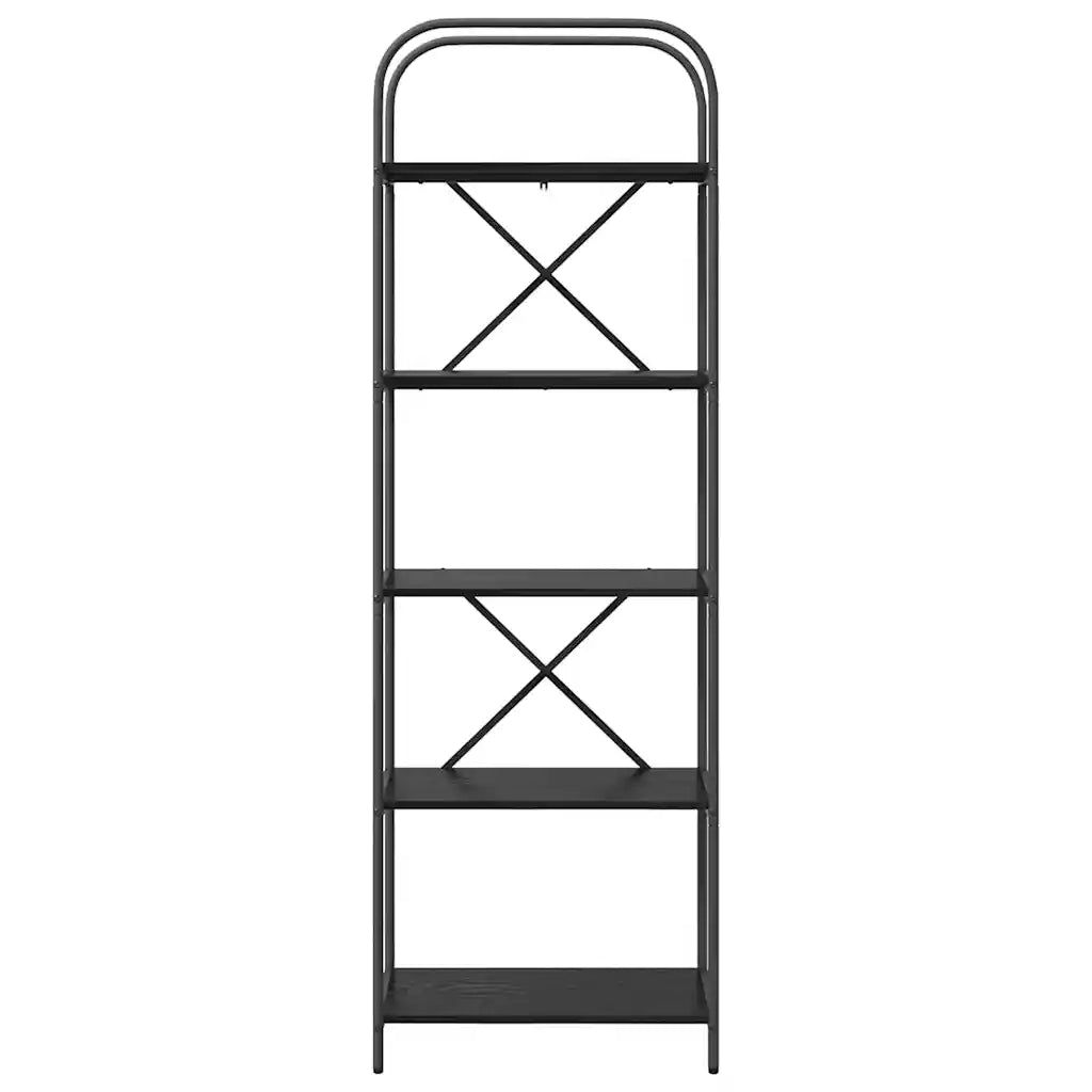 Libreria-Scaffale per Libri-Mobile di Stoccaggio Rovere Nero 60 x 30 x 183 cm Legno multistrato 329817