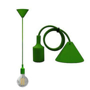 Trade Shop - Portalampada A Sospensione Pendente Lampadario Soffitto E27 Verde Dt-j01 1 Metro -